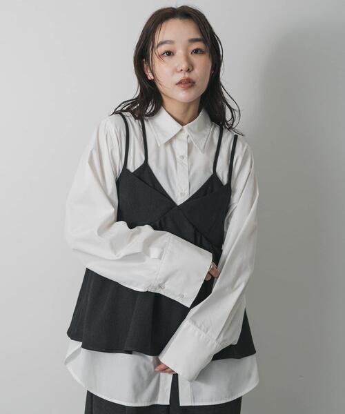 SENSE OF PLACE by URBAN RESEARCH（センスオブプレイスバイアーバンリサーチ）の「レイヤードデザインビスチェ（その他トップス・レディース・ブラウン/ブラック・ONE）」の4枚目の写真