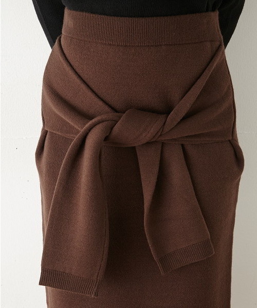 SLY(スライ)の「DOUBLE FACE WAIST TIE HG SK(スカート・レディース・ブラウン/ブラック/カーキ・2/1)」の12枚目の写真
