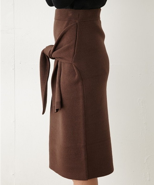 SLY(スライ)の「DOUBLE FACE WAIST TIE HG SK(スカート・レディース・ブラウン/ブラック/カーキ・2/1)」の4枚目の写真