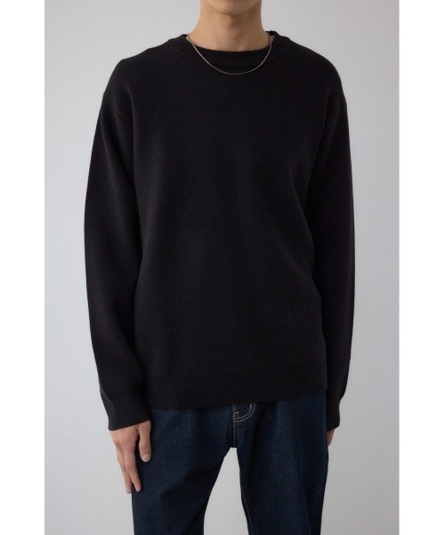 AZUL by moussy(アズールバイマウジー)の「裏ボア配色ニットトップス(ニット/セーター・メンズ・ブラック/ダークブラウン/ダークグレー・MEDIUM/LARGE)」の4枚目の写真