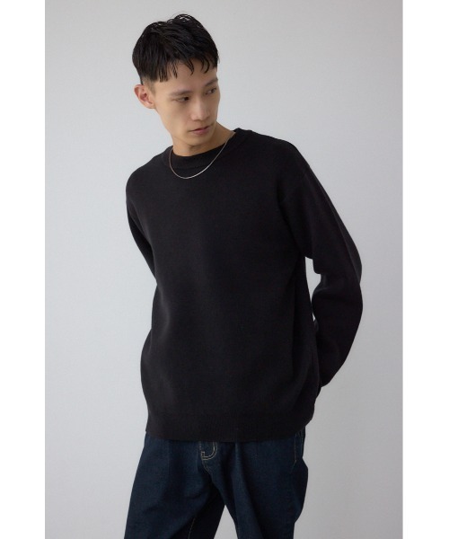 AZUL by moussy(アズールバイマウジー)の「裏ボア配色ニットトップス(ニット/セーター・メンズ・ブラック/ダークブラウン/ダークグレー・MEDIUM/LARGE)」の6枚目の写真