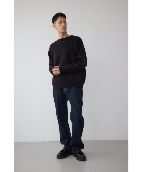 AZUL by moussy(アズールバイマウジー)の「裏ボア配色ニットトップス(ニット/セーター・メンズ・ブラック/ダークブラウン/ダークグレー・MEDIUM/LARGE)」の7枚目の写真