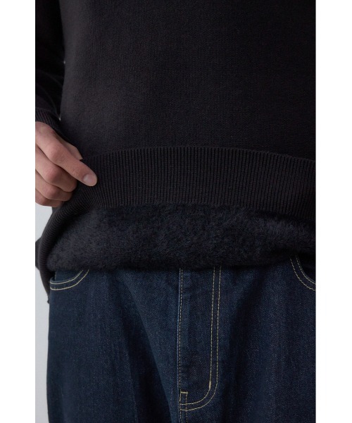AZUL by moussy(アズールバイマウジー)の「裏ボア配色ニットトップス(ニット/セーター・メンズ・ブラック/ダークブラウン/ダークグレー・MEDIUM/LARGE)」の14枚目の写真