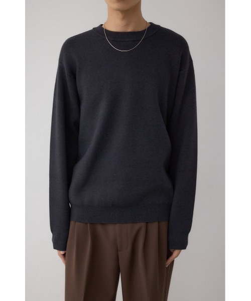 AZUL by moussy(アズールバイマウジー)の「裏ボア配色ニットトップス(ニット/セーター・メンズ・ブラック/ダークブラウン/ダークグレー・MEDIUM/LARGE)」の15枚目の写真