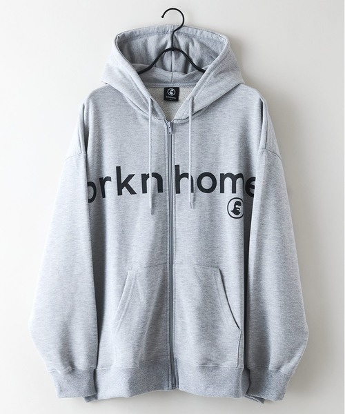 brknhome(ブロークンホーム)の「【BRKNHOME/ブロークンホーム】【シンプルロゴで着まわしやすい】カレッジロゴ プリント フルジップ スウェットパーカー カジュアル ストリート ユニセックス(パーカー・メンズ・ブラック/杢グレー・MEDIUM/LARGE)」の3枚目の写真