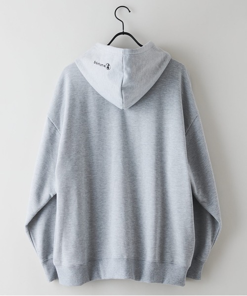 brknhome(ブロークンホーム)の「【BRKNHOME/ブロークンホーム】【シンプルロゴで着まわしやすい】カレッジロゴ プリント フルジップ スウェットパーカー カジュアル ストリート ユニセックス(パーカー・メンズ・ブラック/杢グレー・MEDIUM/LARGE)」の10枚目の写真