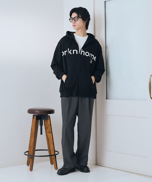 brknhome(ブロークンホーム)の「【BRKNHOME/ブロークンホーム】【シンプルロゴで着まわしやすい】カレッジロゴ プリント フルジップ スウェットパーカー カジュアル ストリート ユニセックス(パーカー・メンズ・ブラック/杢グレー・MEDIUM/LARGE)」の15枚目の写真