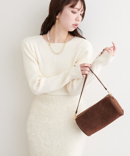 natural couture(ナチュラルクチュール)の「リボン付きマルチWAYニット(ニット/セーター・レディース・ミント/アイボリー/グレイッシュベージュ/ブラック・FREE)」の18枚目の写真