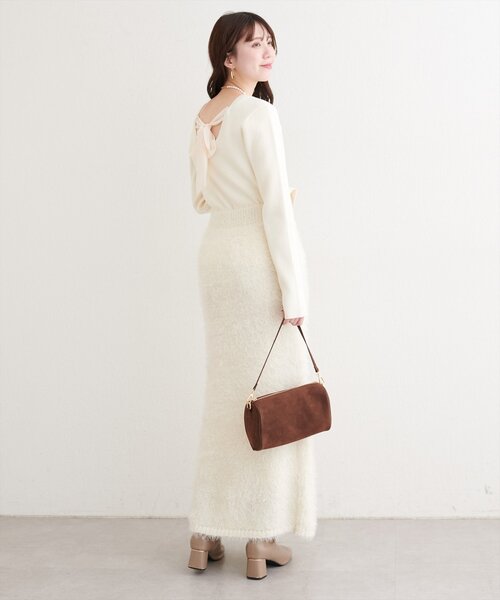 natural couture(ナチュラルクチュール)の「リボン付きマルチWAYニット(ニット/セーター・レディース・ミント/アイボリー/グレイッシュベージュ/ブラック・FREE)」の20枚目の写真