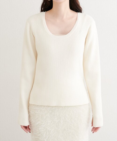 natural couture(ナチュラルクチュール)の「リボン付きマルチWAYニット(ニット/セーター・レディース・ミント/アイボリー/グレイッシュベージュ/ブラック・FREE)」の17枚目の写真