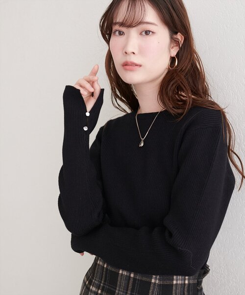natural couture(ナチュラルクチュール)の「リボン付きマルチWAYニット(ニット/セーター・レディース・ミント/アイボリー/グレイッシュベージュ/ブラック・FREE)」の10枚目の写真