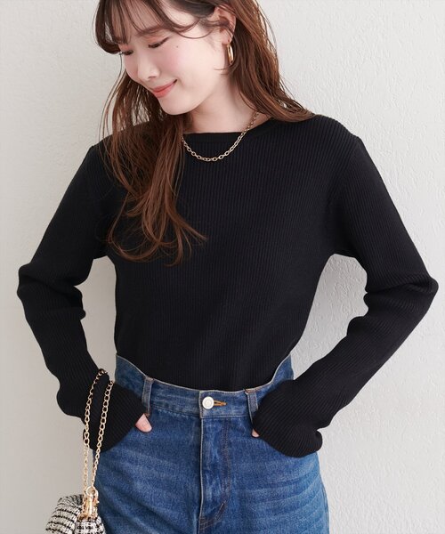 natural couture(ナチュラルクチュール)の「リボン付きマルチWAYニット(ニット/セーター・レディース・ミント/アイボリー/グレイッシュベージュ/ブラック・FREE)」の5枚目の写真