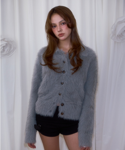 ROSEFRANTZ（ロゼフランツ）の「Fur Collar Button Cardigan [Gray]（カーディガン/ボレロ・レディース・アッシュグレー・FREE）」の10枚目の写真