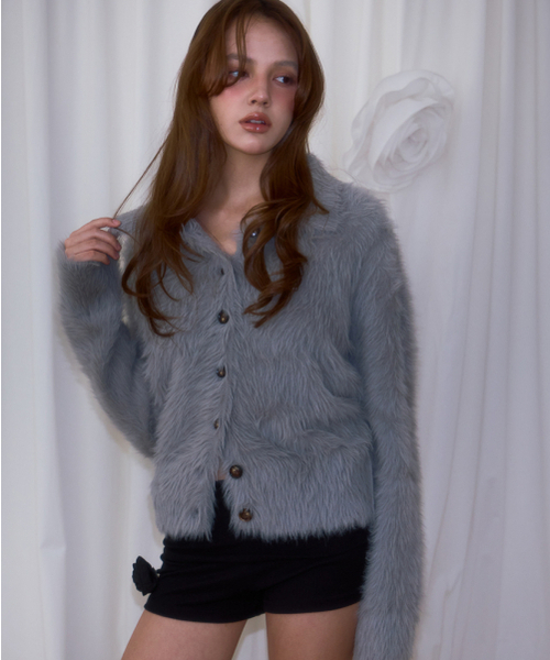 ROSEFRANTZ（ロゼフランツ）の「Fur Collar Button Cardigan [Gray]（カーディガン/ボレロ・レディース・アッシュグレー・FREE）」の13枚目の写真