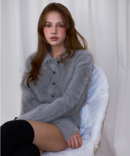 ROSEFRANTZ（ロゼフランツ）の「Fur Collar Button Cardigan [Gray]（カーディガン/ボレロ・レディース・アッシュグレー・FREE）」の5枚目の写真