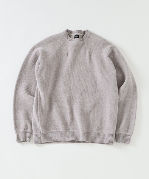 EDIFICE（エディフィス）の「シェニール ヤーン クルーネック ニット（ニット/セーター・メンズ・チャコールグレー/ブラック/ライトグレー/ブラウン/イエロー・MEDIUM/LARGE）」の4枚目の写真