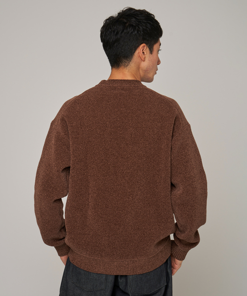 追加》シェニール ヤーン クルーネック ニット（ニット/セーター