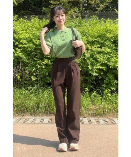 COVERNAT(カバーナット)の「クールケーブルカラー ハーフニット グリーン(ポロシャツ・レディース・その他・SMALL/LARGE/MEDIUM/X-LARGE)」の10枚目の写真