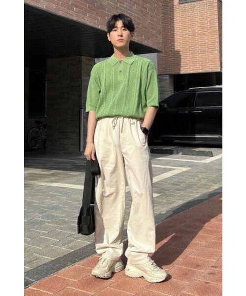 COVERNAT(カバーナット)の「クールケーブルカラー ハーフニット グリーン(ポロシャツ・レディース・その他・SMALL/LARGE/MEDIUM/X-LARGE)」の11枚目の写真