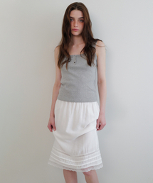Eyelet button sleeveless (gray)