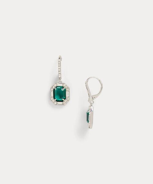 LAUREN RALPH LAUREN（ローレン ラルフ ローレン）の「パヴェ ロジウムプレーテッド ストーン ドロップ ピアス（ピアス（両耳用）・レディース・グリーン・ONE）」の4枚目の写真