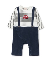 ロンパース（ブルー・ネイビー/青色系・チェック柄）ファッション通販