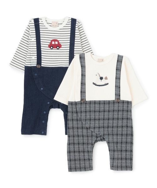 petit main（プティマイン）の「サス付きモチーフカバーオール（ロンパース・キッズ・ネイビー/カラフル・70cm/80ｃｍ）」の12枚目の写真