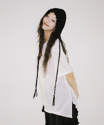 CLUTSTUDIO（クルロトスタジオ）の「ピアスハートボネット - ブラック（ニットキャップ/ビーニー）」