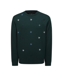 M LOGO PATTERN WIND BLOCK PULLOVER_GN