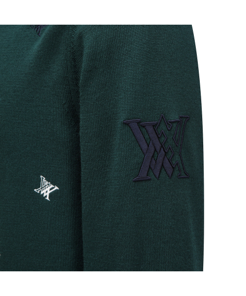 ANEW GOLF（アニューゴルフ）の「M LOGO PATTERN WIND BLOCK PULLOVER_GN（ニット/セーター・メンズ・その他・XX-LARGE/XXX-LARGE/MEDIUM/LARGE/X-LARGE）」の6枚目の写真
