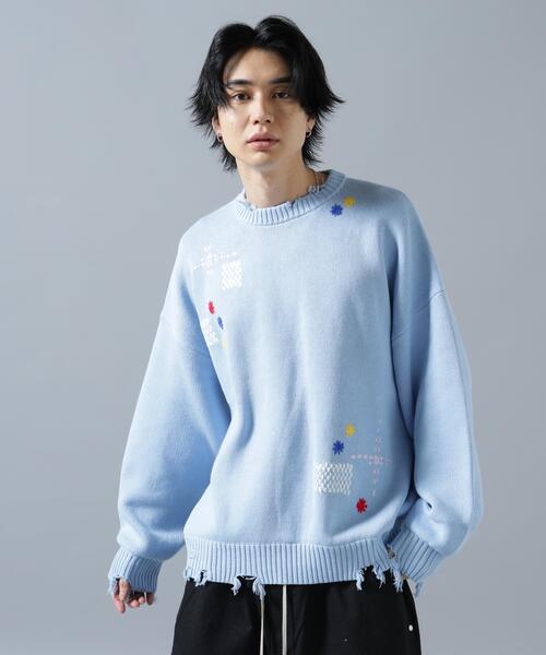 DANKE SCHON(ダンケシェーン)の「【WEB&DEPOT限定】DankeSchon/ダンケシェーン/HAND STITCH KNIT CREWNECK(ニット/セーター・メンズ・その他18/ブラック/ベージュ・M/L)」の21枚目の写真