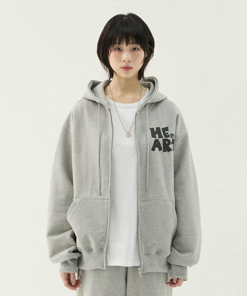 MIM the wardrobe（ミームザワードローブ）の「ワンハートフードジップアップ_グレー（パーカー・レディース・その他・SMALL/MEDIUM/LARGE）」の2枚目の写真