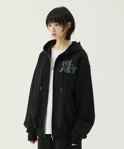 MIM the wardrobe（ミームザワードローブ）の「ワンハートフードジップアップ_グレー（パーカー・レディース・その他・SMALL/MEDIUM/LARGE）」の4枚目の写真