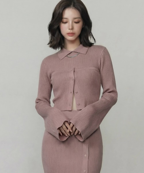 DURAS(デュラス)の「ビスチェ+クロップドニットマルチトップ(ニット/セーター・レディース・ベージュ/ホワイト/ブラック/グレー・FREE)」の12枚目の写真