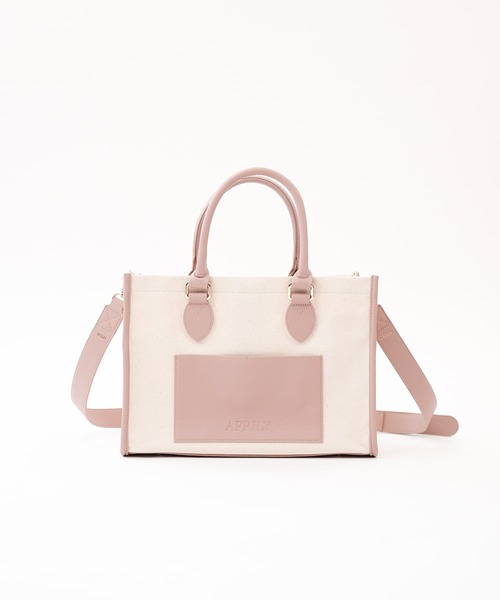 APRILY(アプリリー)の「3way APRILYキャンバストートバッグ M(トートバッグ・レディース・ブラック/グレイッシュベージュ/ブラウン/ピンク・M)」の4枚目の写真