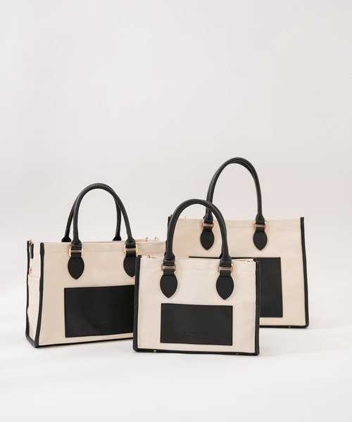 APRILY(アプリリー)の「3way APRILYキャンバストートバッグ M(トートバッグ・レディース・ブラック/グレイッシュベージュ/ブラウン/ピンク・M)」の16枚目の写真