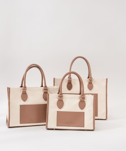 APRILY(アプリリー)の「3way APRILYキャンバストートバッグ M(トートバッグ・レディース・ブラック/グレイッシュベージュ/ブラウン/ピンク・M)」の17枚目の写真