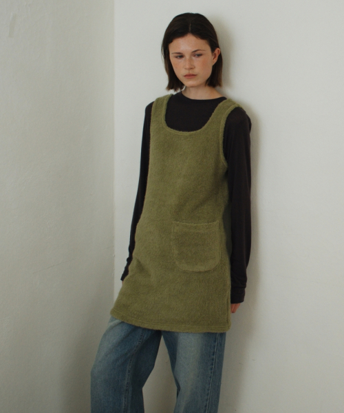 UNNOUT(アナウト)の「FUR VINTAGE DRESS OLIVE(ワンピース・レディース・その他・ONE SIZE)」の2枚目の写真