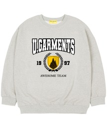 [起毛]マウンテンエンブレム オーバーサイズ スウェットTシャツ オートミール