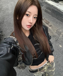 MIHEV（ミヘブ）の「[ユニセックス] レタリングシンボルオーバーサイズロングスリーブブラック（Tシャツ/カットソー）」