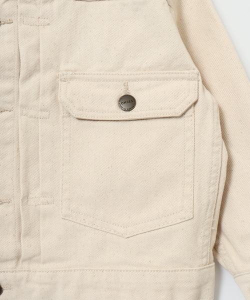 OMNES（オムネス）の「ビッグシルエット デニムジャケット KIDS（デニムジャケット・キッズ・キナリ/ライトインディゴブルー・100cm/120cm/140cm）」の17枚目の写真