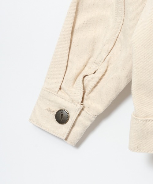 OMNES（オムネス）の「ビッグシルエット デニムジャケット KIDS（デニムジャケット・キッズ・キナリ/ライトインディゴブルー・100cm/120cm/140cm）」の18枚目の写真