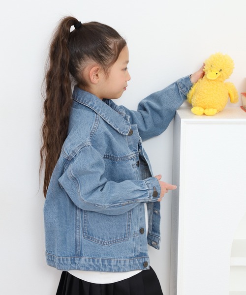 OMNES（オムネス）の「ビッグシルエット デニムジャケット KIDS（デニムジャケット・キッズ・キナリ/ライトインディゴブルー・100cm/120cm/140cm）」の7枚目の写真