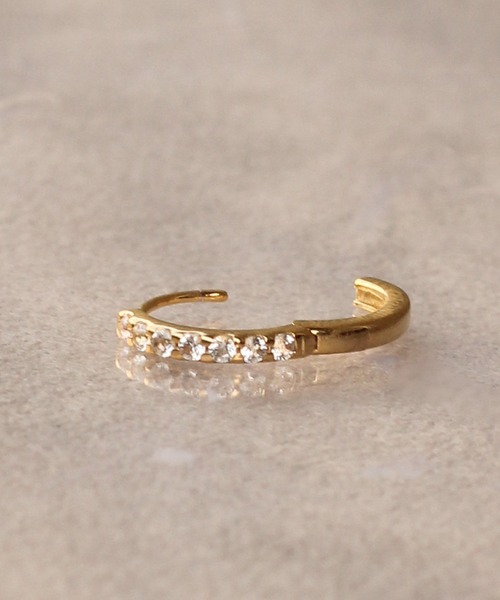 NOIR DE POUPEE（ノワールドプーペ）の「【WEB限定】K18vermeil フープピアス ホワイトトパーズ（ピアス（両耳用）・レディース・ゴールド・FREE）」の10枚目の写真