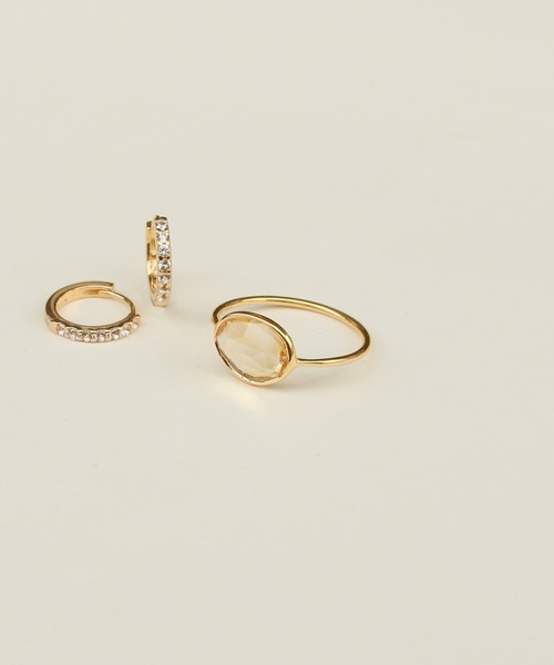 NOIR DE POUPEE（ノワールドプーペ）の「【WEB限定】K18vermeil フープピアス ホワイトトパーズ（ピアス（両耳用）・レディース・ゴールド・FREE）」の12枚目の写真