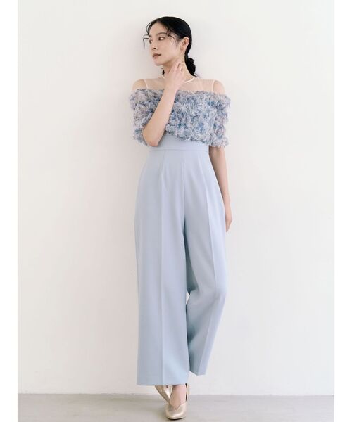 LAGUNAMOON(ラグナムーン)の「LADYチュールオフショルパンツドレス 結婚式 お呼ばれ(パンツドレス・レディース・グリーン/チャコールグレー/ブラック/ライトブルー・SMALL/MEDIUM)」の19枚目の写真