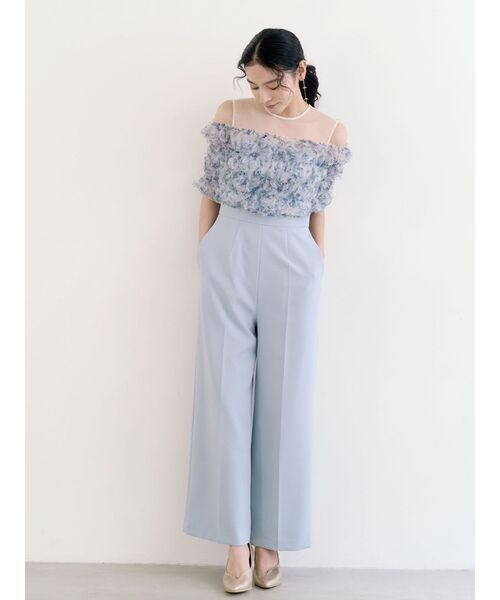 LAGUNAMOON(ラグナムーン)の「LADYチュールオフショルパンツドレス 結婚式 お呼ばれ(パンツドレス・レディース・グリーン/チャコールグレー/ブラック/ライトブルー・SMALL/MEDIUM)」の21枚目の写真