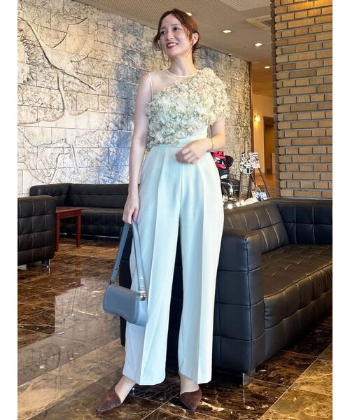 LADYチュールオフショルパンツドレス オケージョンドレス ジャンプ