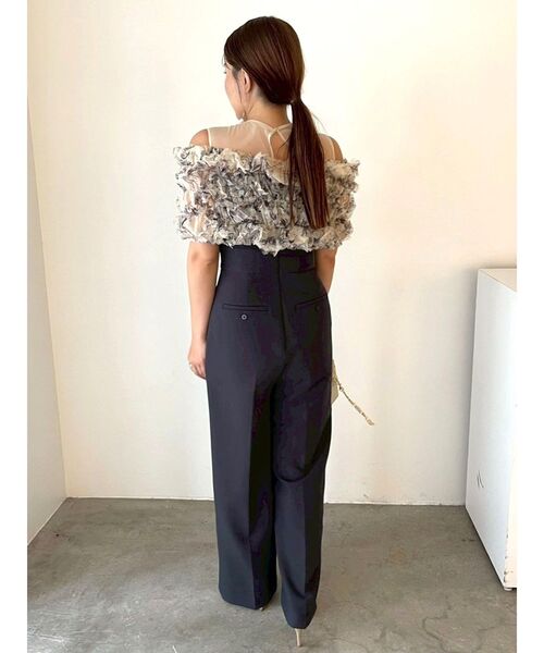 LAGUNAMOON(ラグナムーン)の「LADYチュールオフショルパンツドレス 【オケージョンドレス】【ジャンプスーツ】(パンツドレス・レディース・グリーン/チャコールグレー/ブラック/ライトブルー・SMALL/MEDIUM)」の20枚目の写真