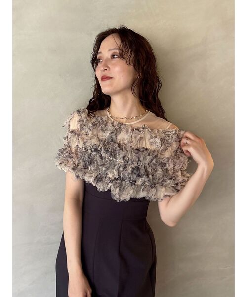 LAGUNAMOON(ラグナムーン)の「LADYチュールオフショルパンツドレス 結婚式 お呼ばれ(パンツドレス・レディース・グリーン/チャコールグレー/ブラック/ライトブルー・SMALL/MEDIUM)」の16枚目の写真